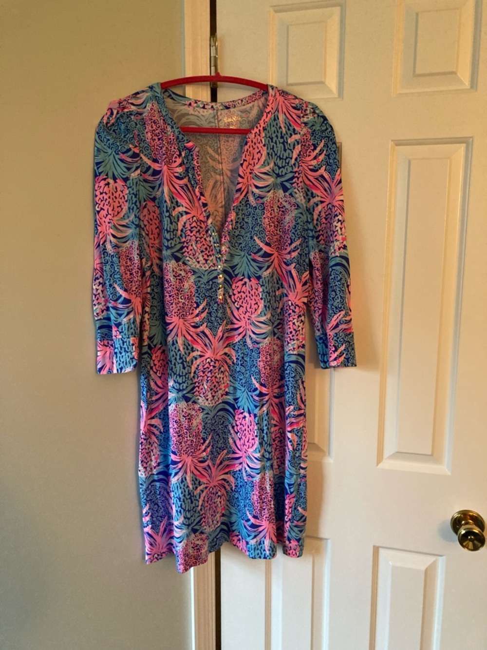 Lilly Pulitzer Pink & Blue Tropical Swirl Dress